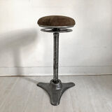 Vintage dentist's stool in aluminum from the 50s