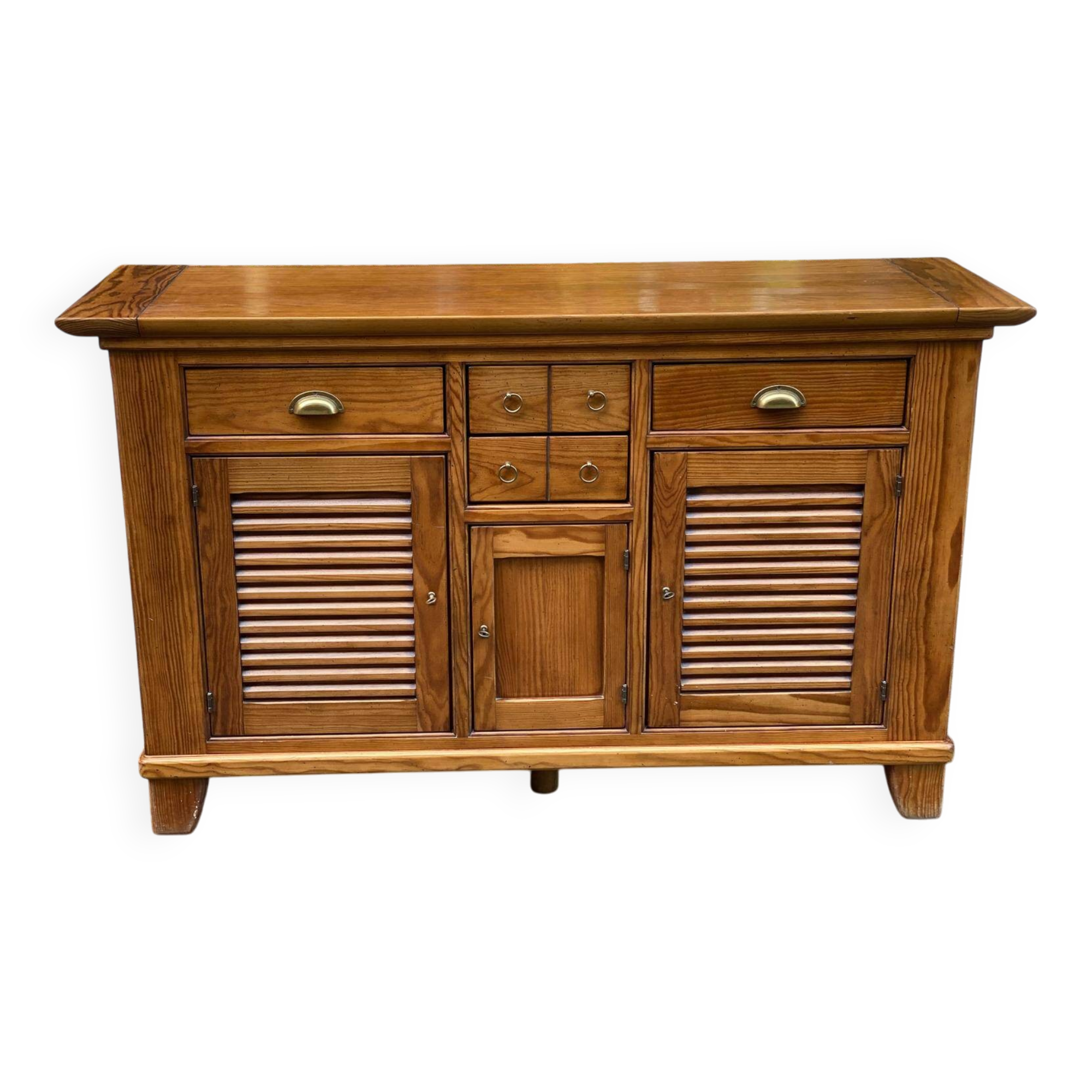 Scandinavian solid wood sideboard with 3 doors and 6 drawers, 160 cm