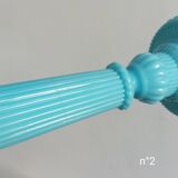 Bougeoirs anciens opaline bleu Portieux Vallerysthal