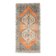 Vintage Turkish Oushak Handmade Wool Cotton Orange Runner Rug 116x250