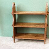 Brutalist oak shelving unit, 1950s