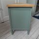 Vintage toy chest green of gray waxed finish, waxed top medium oak.