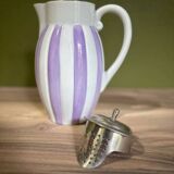 Purple striped teapot