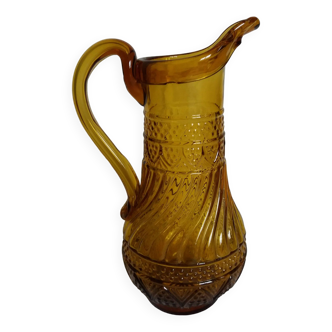 Amber glass pitcher