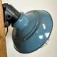 Industrial Blue Painted Factory Wall Cage Lamp from Elektrosvit, 1960s