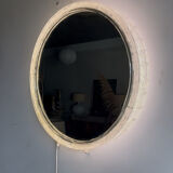 Miroir lumineux « verre dépoli » style Hillebrand milieu du siècle