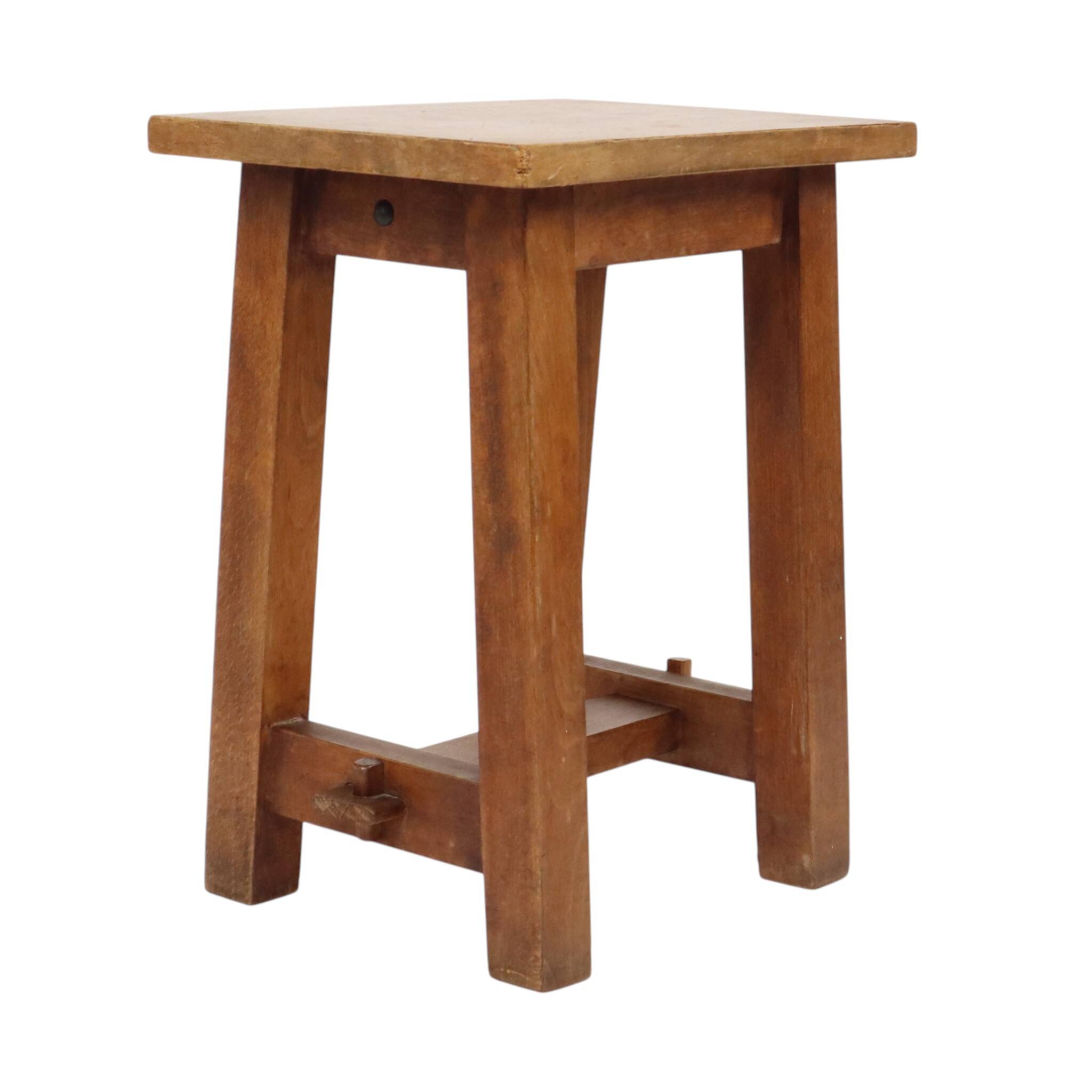 Charming Old Wooden Stool from Southern France – Rustic 1950s Style