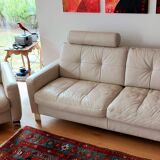 3/4 seater leather sofa + armchair – very good condition – value 3,261 euros