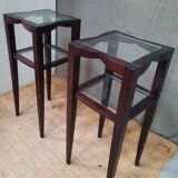 Pair of varnished wood selettes