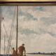 René bezaud (1909-2000), leaving the port, oil on canvas