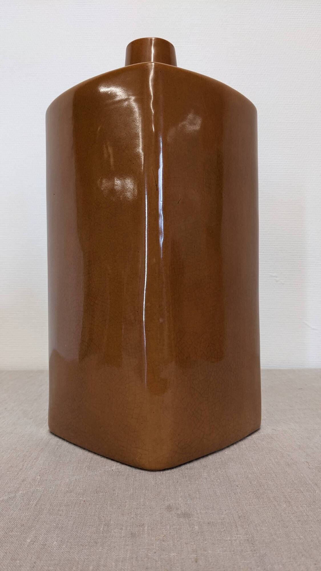 Set of 3 coloured earthenware vases Les Jardins d'Ulysse, France circa 1990