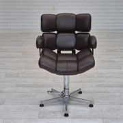 1970s, Scandinavian swivel chair, original condition, artificial leather, chrome steel.