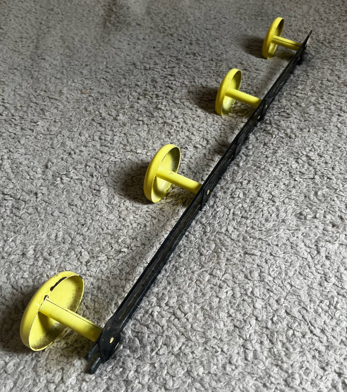 Wall coat rack with 4 metal hooks from the 70s/80s