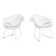 Vintage Mid Century White Metal Diamond Chairs by Harry Bertoia, 1950s