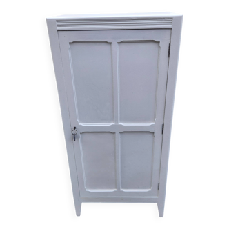 Small Parisian wardrobe in white wood Height 148.5cm