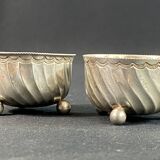 Paire de salerons en argent massif poinçon au charançon