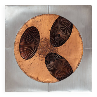 Œuvre d'art brutaliste en métal mixte de Sammy Tsui, années 1960