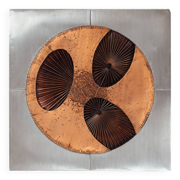 Brutalist mixed metal artwork by Sammy Tsui, 1960s