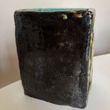 Mid century potter's vase in crystallized enameled earth