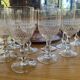 11 chiseled crystal wine glasses