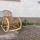 Rocking chair rotin 1960 bambou