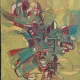 Oil on canvas modern composition by François de Chabot 1960-70