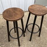 Pair of industrial bar stools
