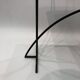 Pair of Postmodern High Back Black Metal Side Chairs in Boucle 1980s Vintage 70s