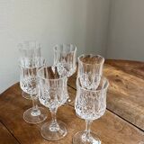Cristal d’Arques Longchamp – Set of 6 stemmed glasses n 3 – Vintage 24% PbO