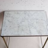 Table d'appoint marbre blanc vintage