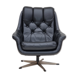 Fauteuil en cuir pivotant danois vintage