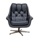 Fauteuil en cuir pivotant danois vintage