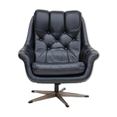 Fauteuil en cuir pivotant danois vintage