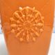 Orange Encased Hand-Blown Glass Flower Vase, Empoli, Italy