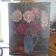 old painting, still life with bouquet of multiple-colored flowers. circa 50