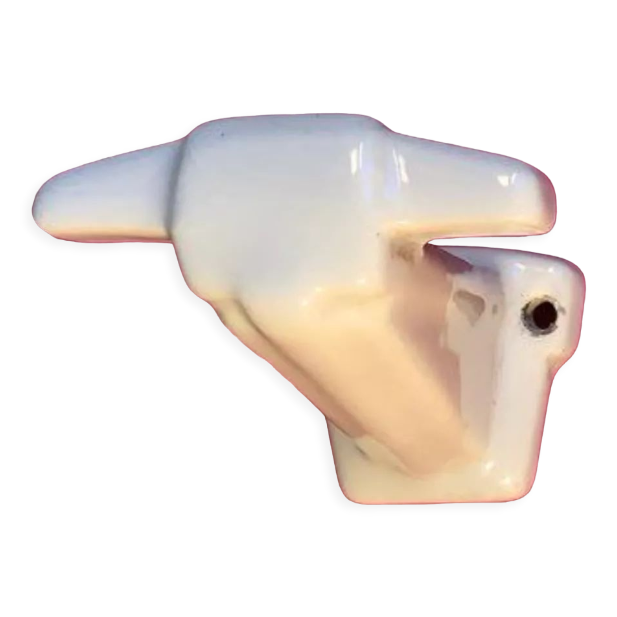 Set of 2 hooks in white porcelain Art Deco 30/40