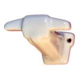 Set of 2 hooks in white porcelain Art Deco 30/40