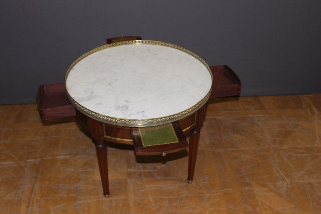 Coffee hot water bottle table in mahogany and brass XX