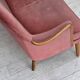 1970s, 2-seater Swedish sofa, pink furniture velour, beech wood.