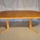Expandable round table in Scandinavian blond teak Laurits M Larsen
