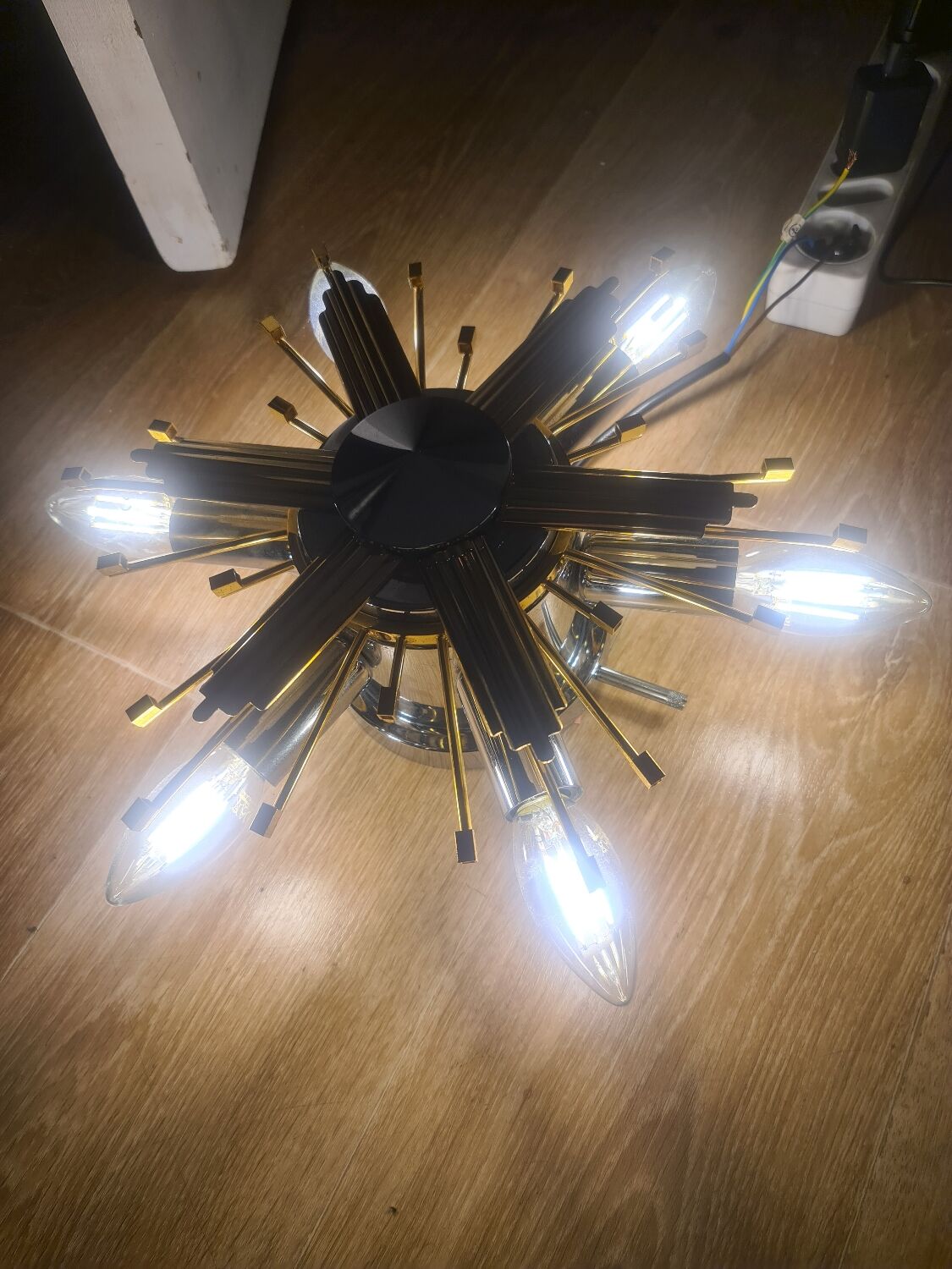 Ceiling lamp, wall lamp, chandelier sun, star, Italy vintage 1960