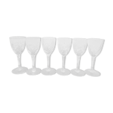 6 glasses of fine crystal white wine from Lorraine
