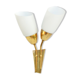 hollywood regency double wall lamp Kamenicky Senov, Czechoslovakia, 1970s