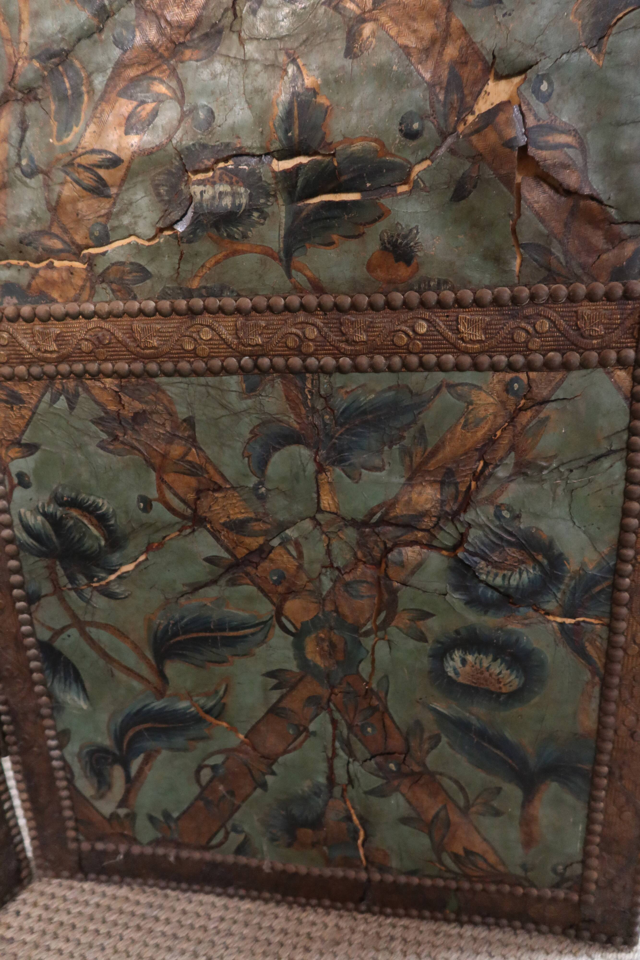 17th century Cordoba leather screen