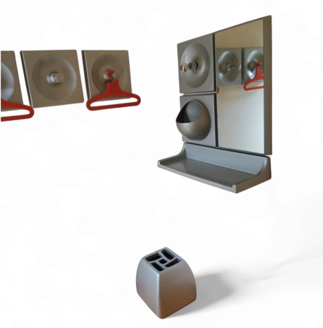 Mid-century space age Quadro set / Jürgen Lange for Schönbuch / Germany, 1960s / set of 12