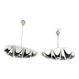 Large Vintage Czechoslovakian Opaline Glass Pendant Lights, 1970s, Set of 2