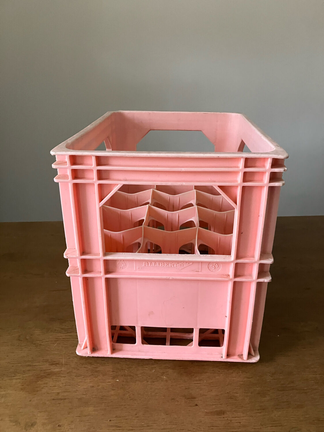Vintage evian bottle rack