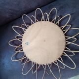 Vintage rattan sun mirror 46cm