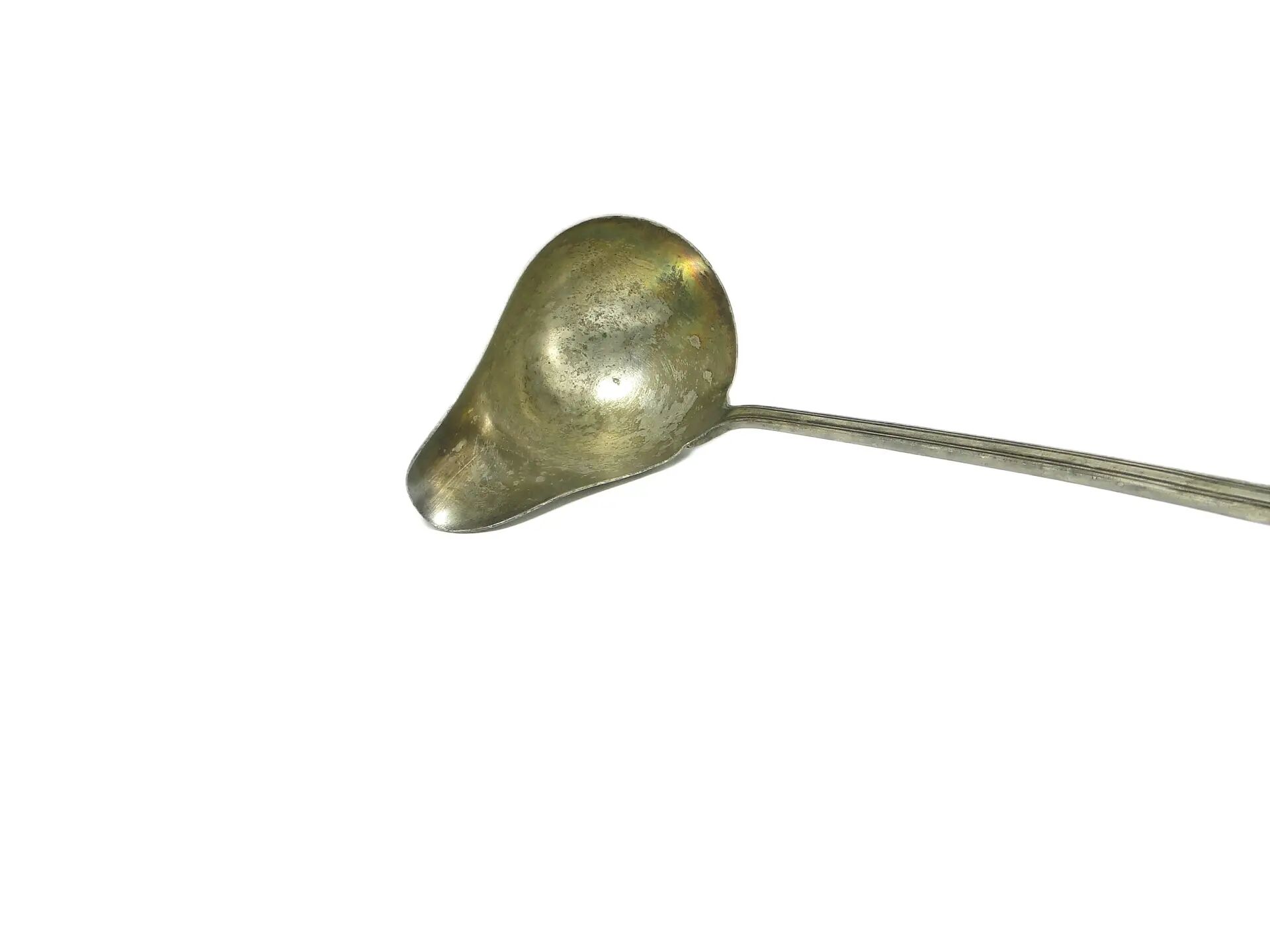 Soup ladle, Scandinavian functionalism, silver-plated brass, Denmark, early 20th century