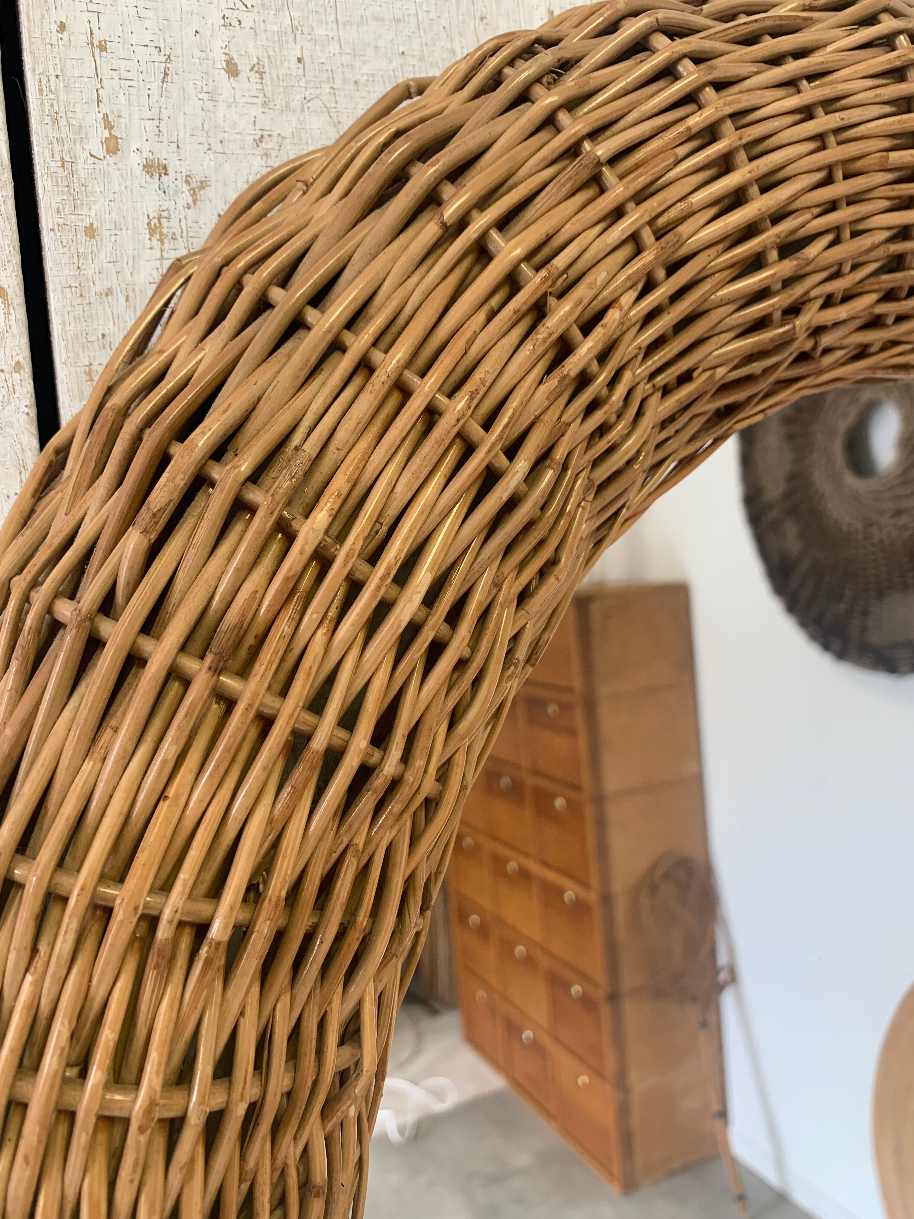 Wicker mirror